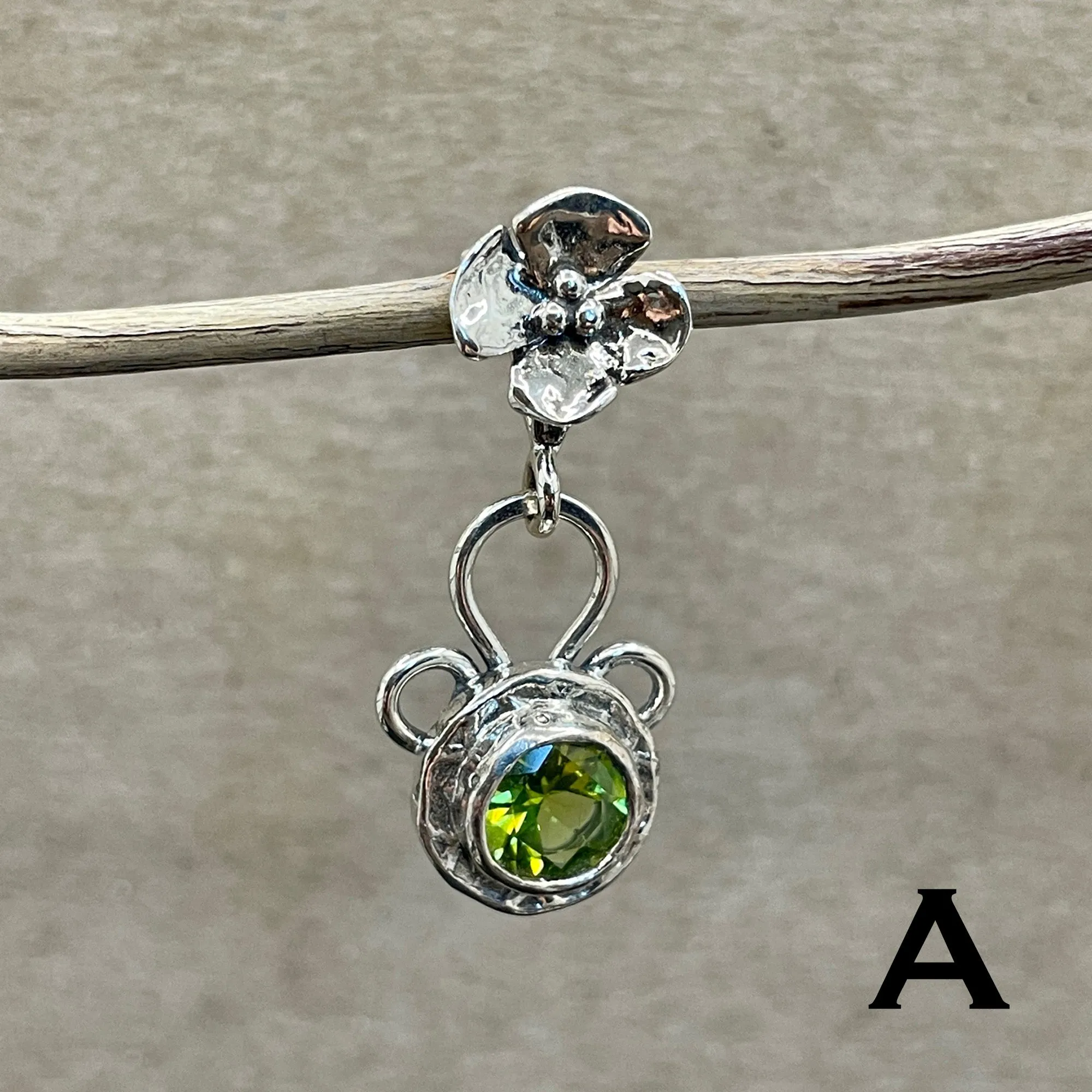 Faceted Peridot Loop Pendant