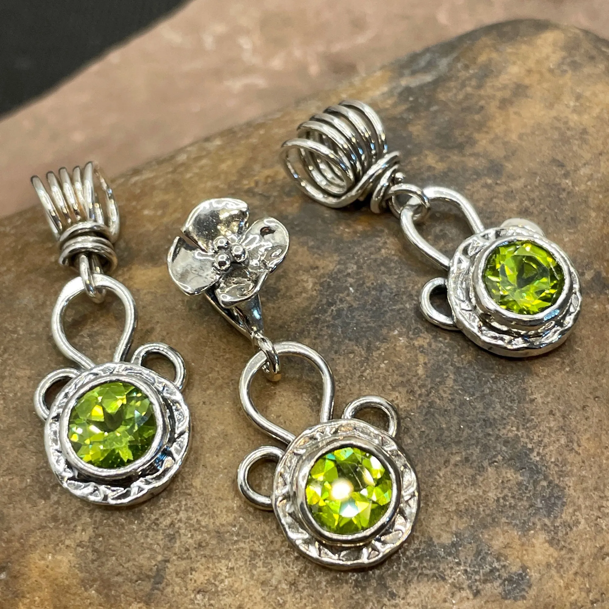 Faceted Peridot Loop Pendant