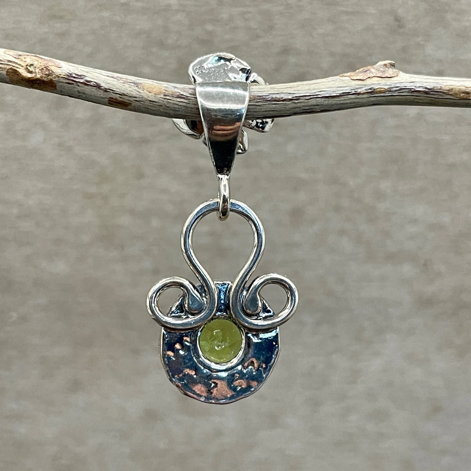 Faceted Peridot Loop Pendant