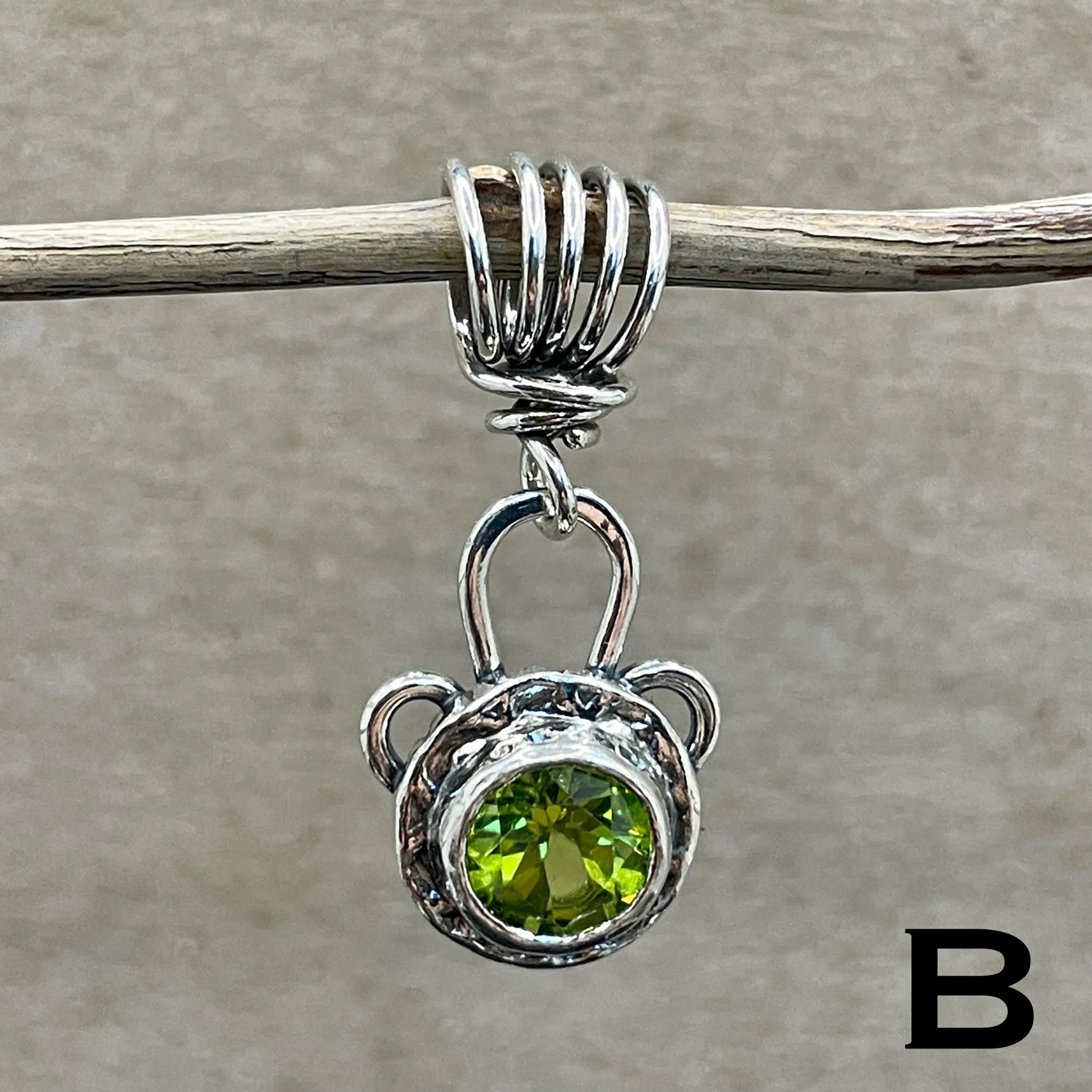 Faceted Peridot Loop Pendant