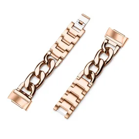 Fitbit Charge 5 single row elegant chain watch strap - Rose Gold