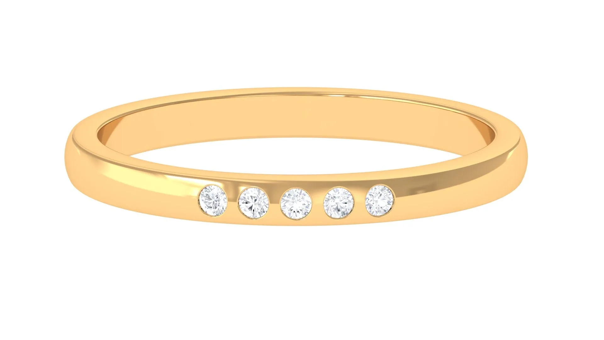 Five Stone Diamond Minimal Band Ring