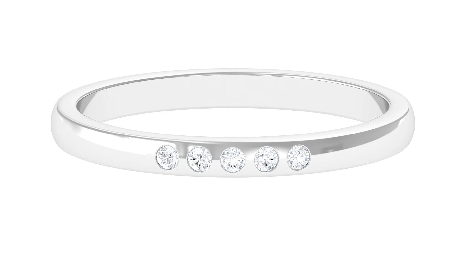 Five Stone Diamond Minimal Band Ring