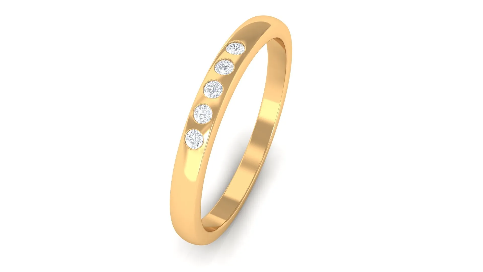 Five Stone Diamond Minimal Band Ring