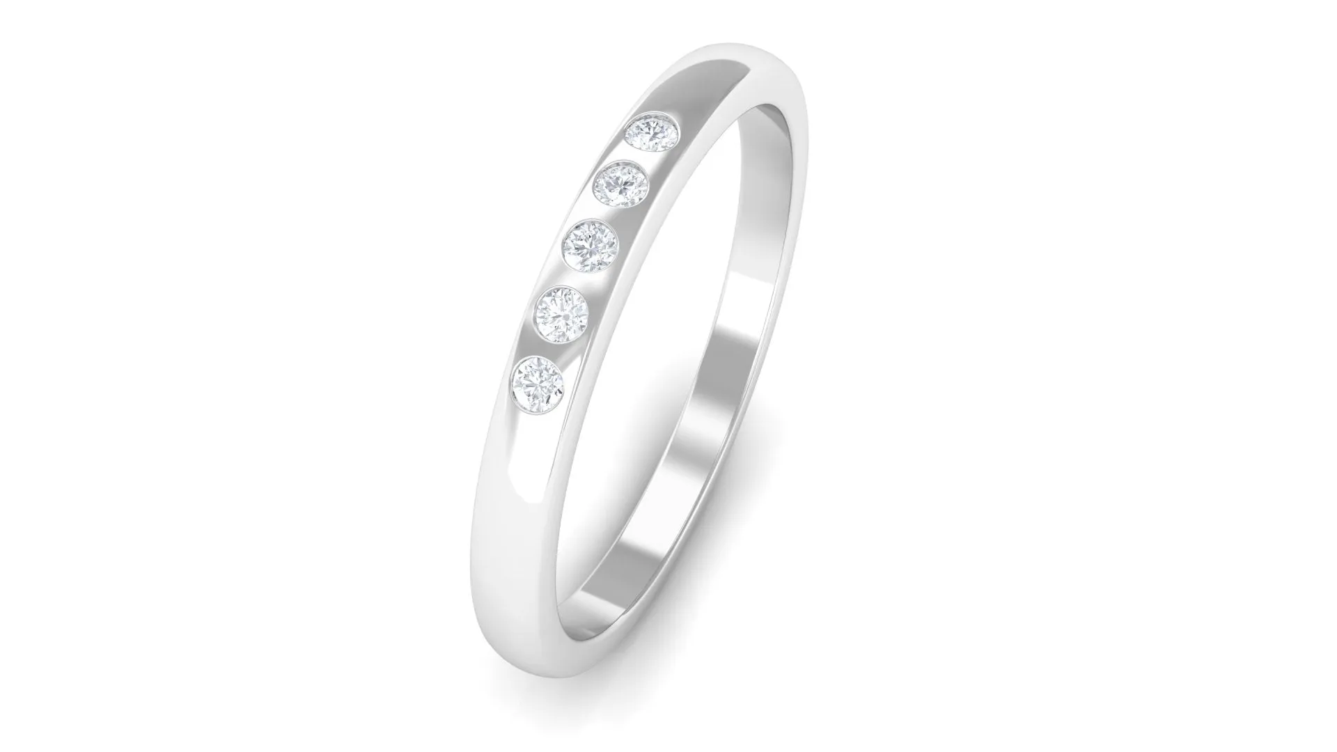 Five Stone Diamond Minimal Band Ring