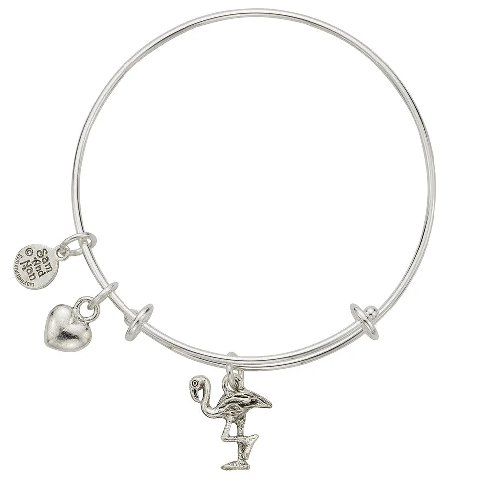 Flamingo Heart Bangle Bracelet