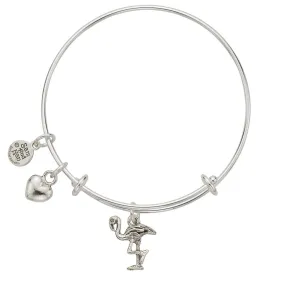 Flamingo Heart Bangle Bracelet