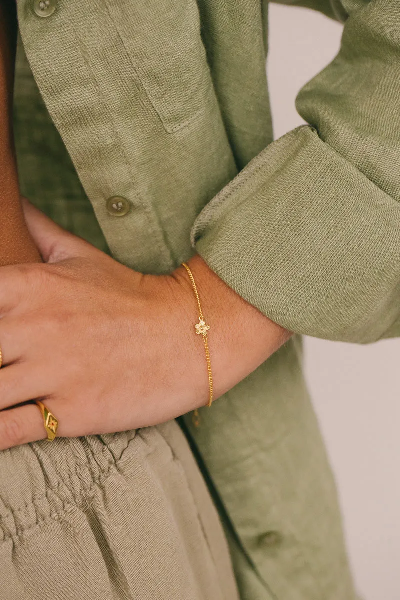 Flower Bracelet Gold Plated