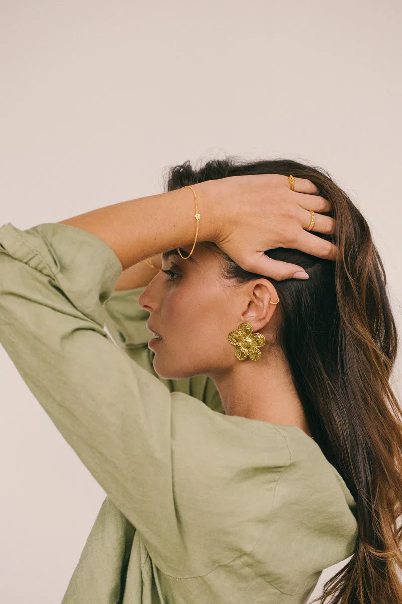 Flower Bracelet Gold Plated