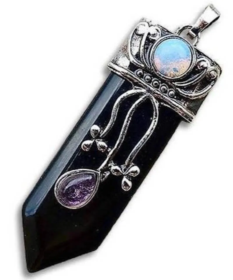 Flower Point Gemstone Pendant Necklace