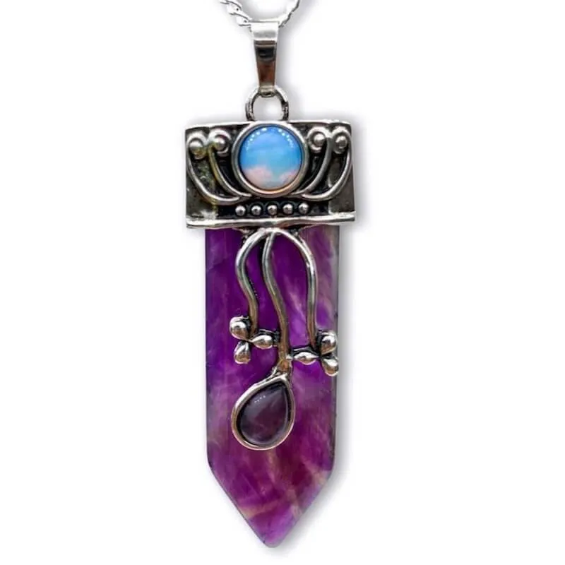Flower Point Gemstone Pendant Necklace