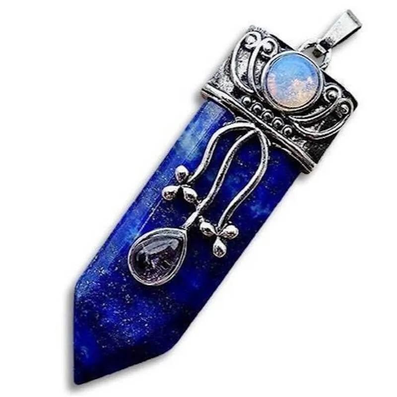 Flower Point Gemstone Pendant Necklace