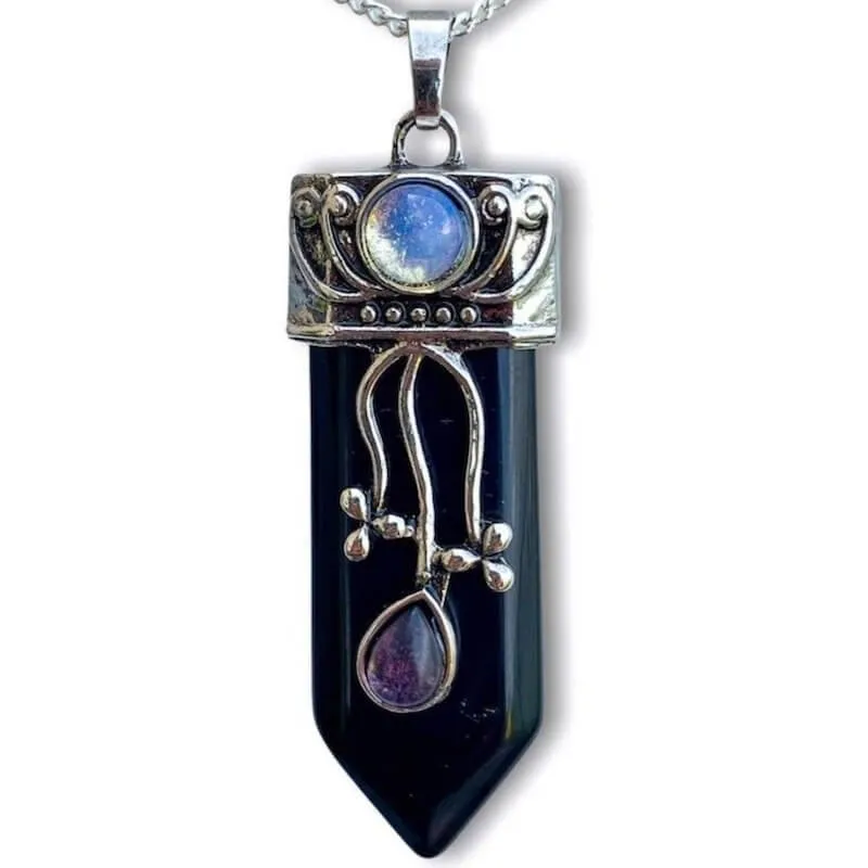 Flower Point Gemstone Pendant Necklace