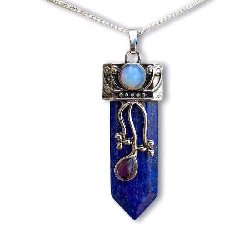 Flower Point Gemstone Pendant Necklace