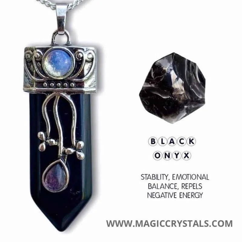 Flower Point Gemstone Pendant Necklace