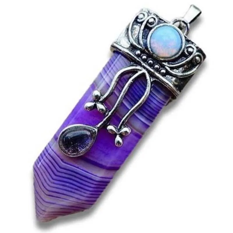 Flower Point Gemstone Pendant Necklace