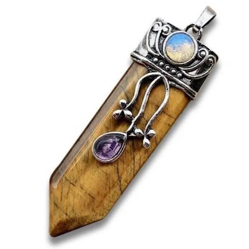Flower Point Gemstone Pendant Necklace
