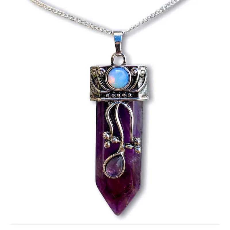 Flower Point Gemstone Pendant Necklace