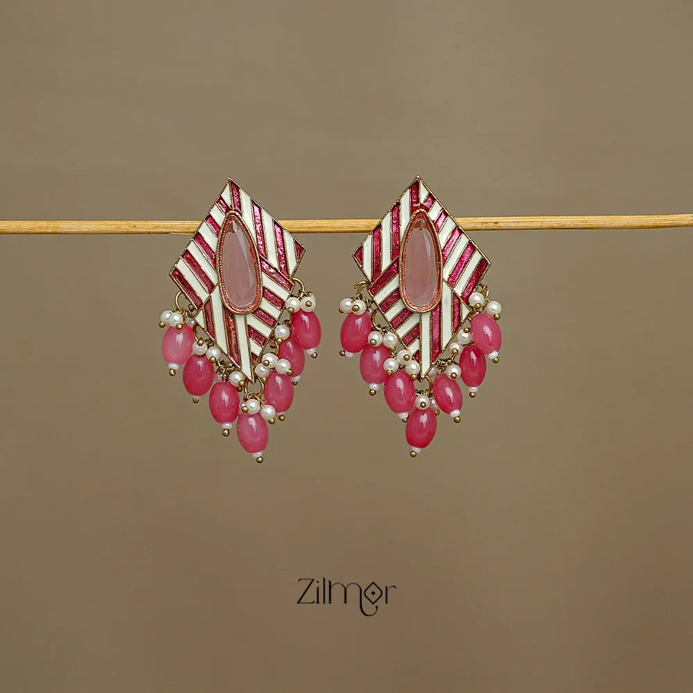 FS1011250 - Pearl Beads hanging Stud Earrings