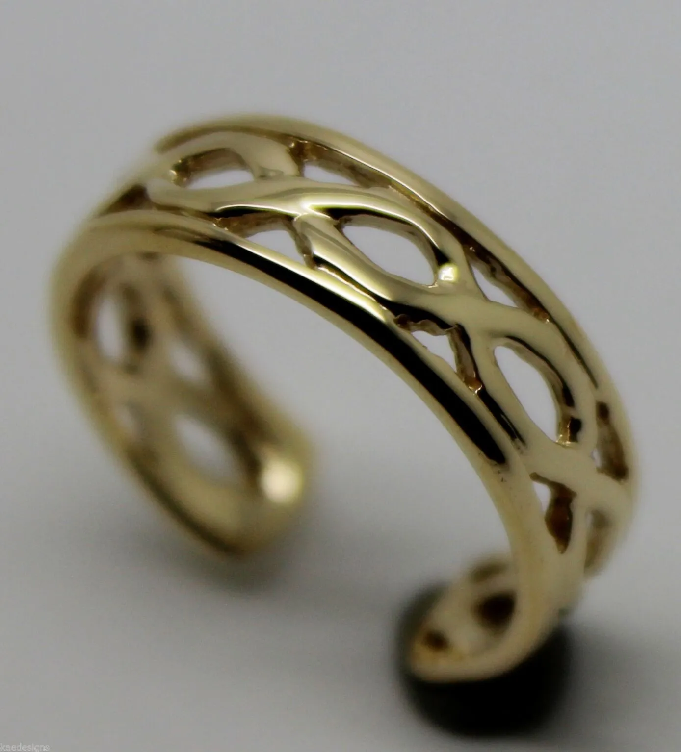 Genuine 9ct Yellow or Rose or White Gold or Sterling Silver Weave Toe Ring 339