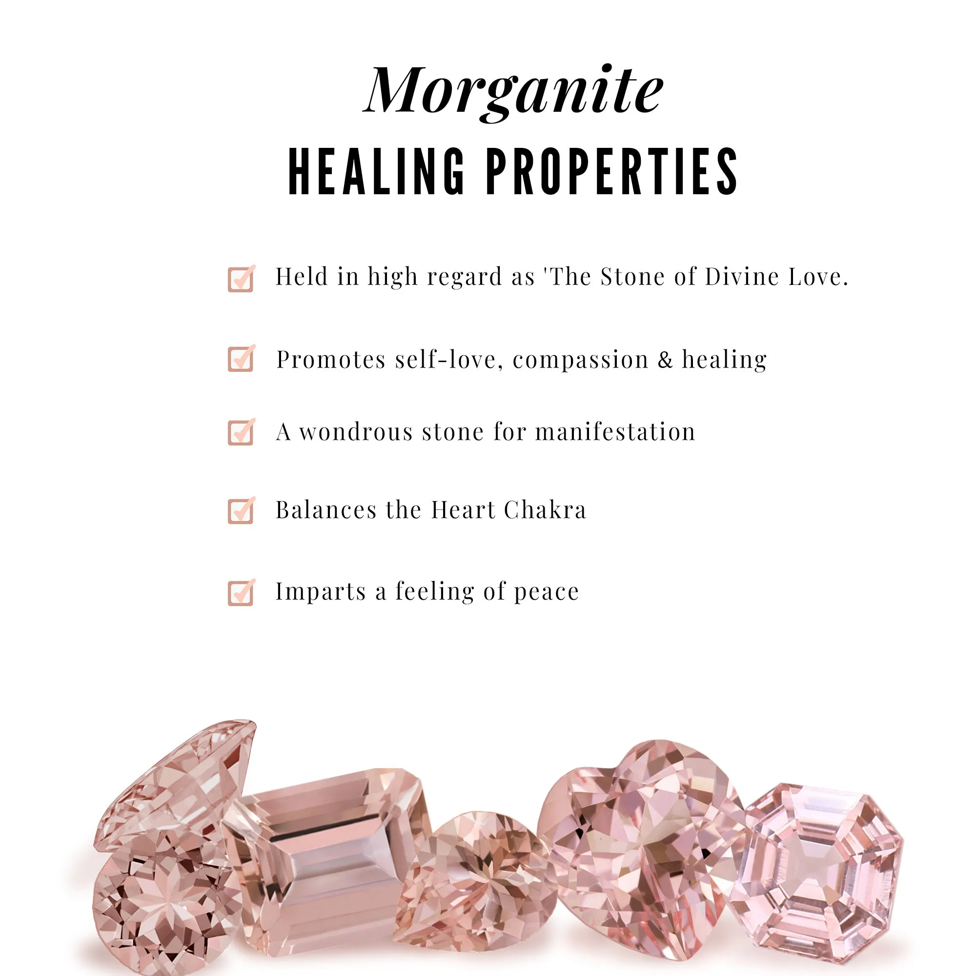Genuine Morganite Ring Set with Diamond