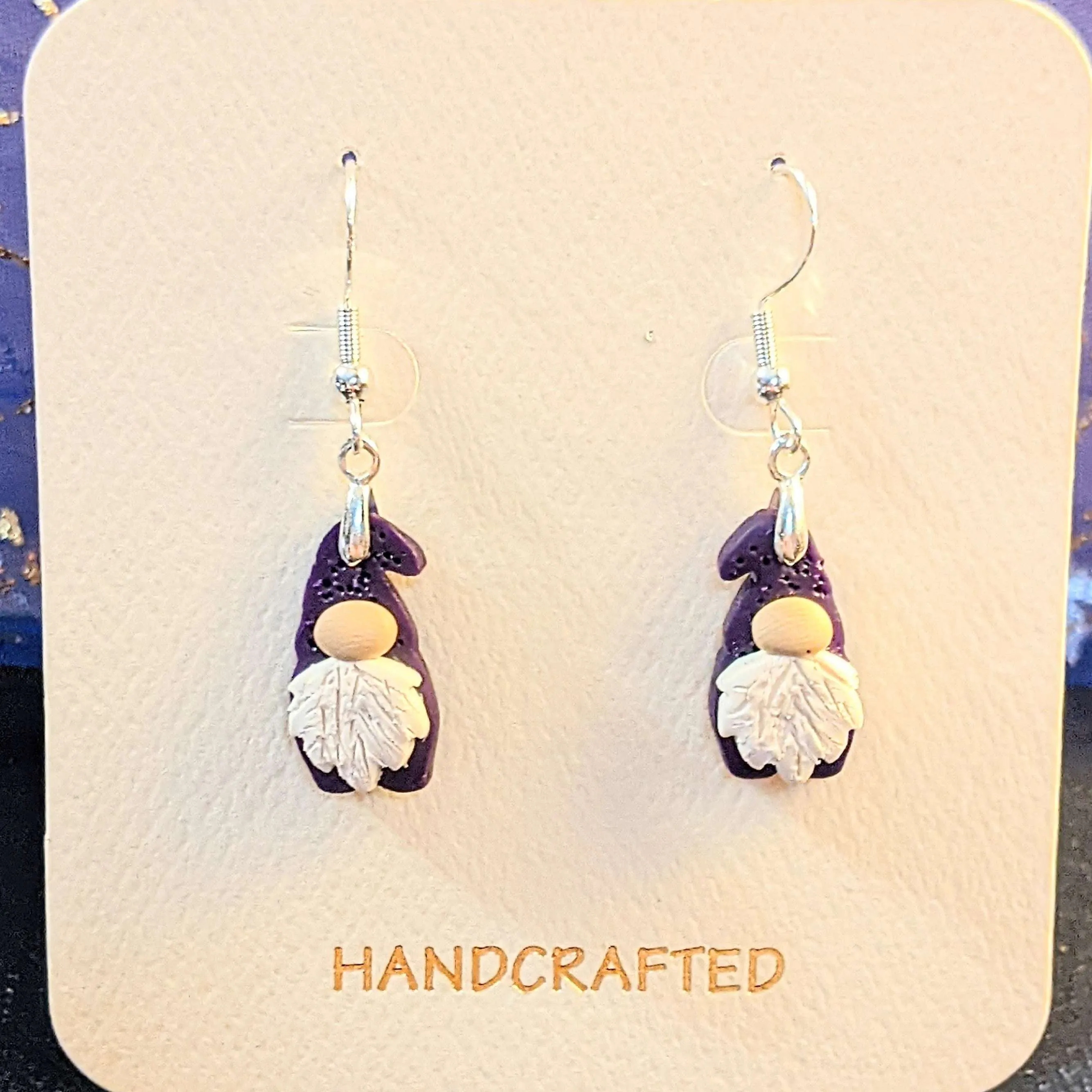 Gnome Clay hook earrings - Silver