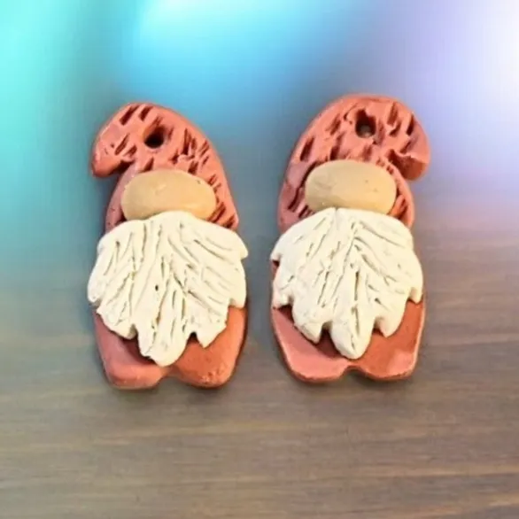 Gnome Clay hook earrings - Silver