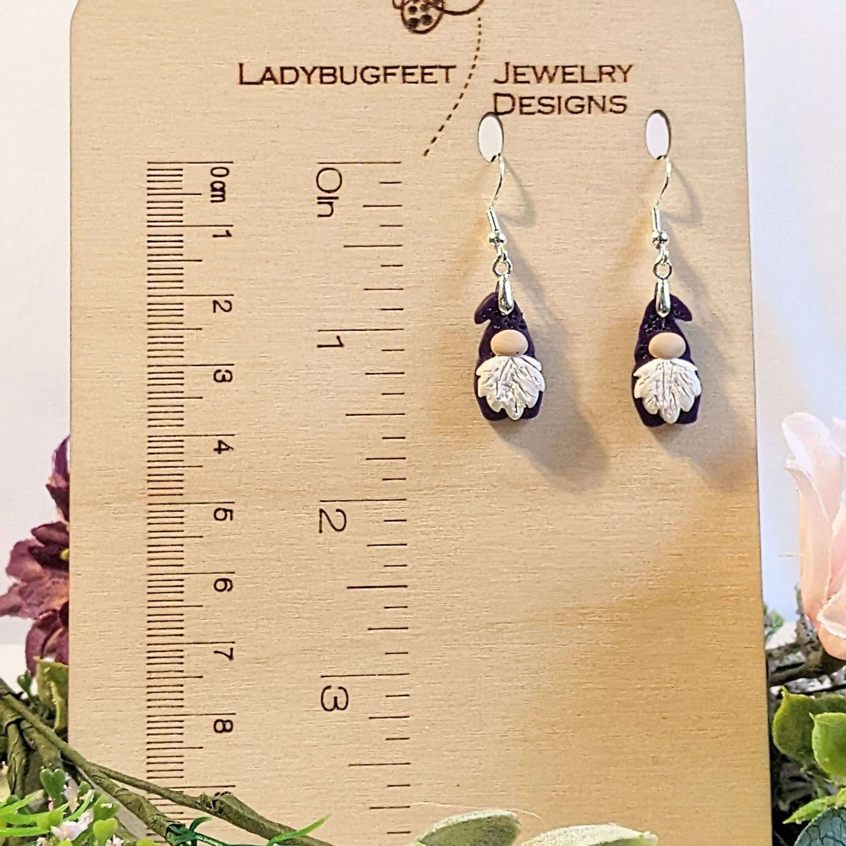 Gnome Clay hook earrings - Silver