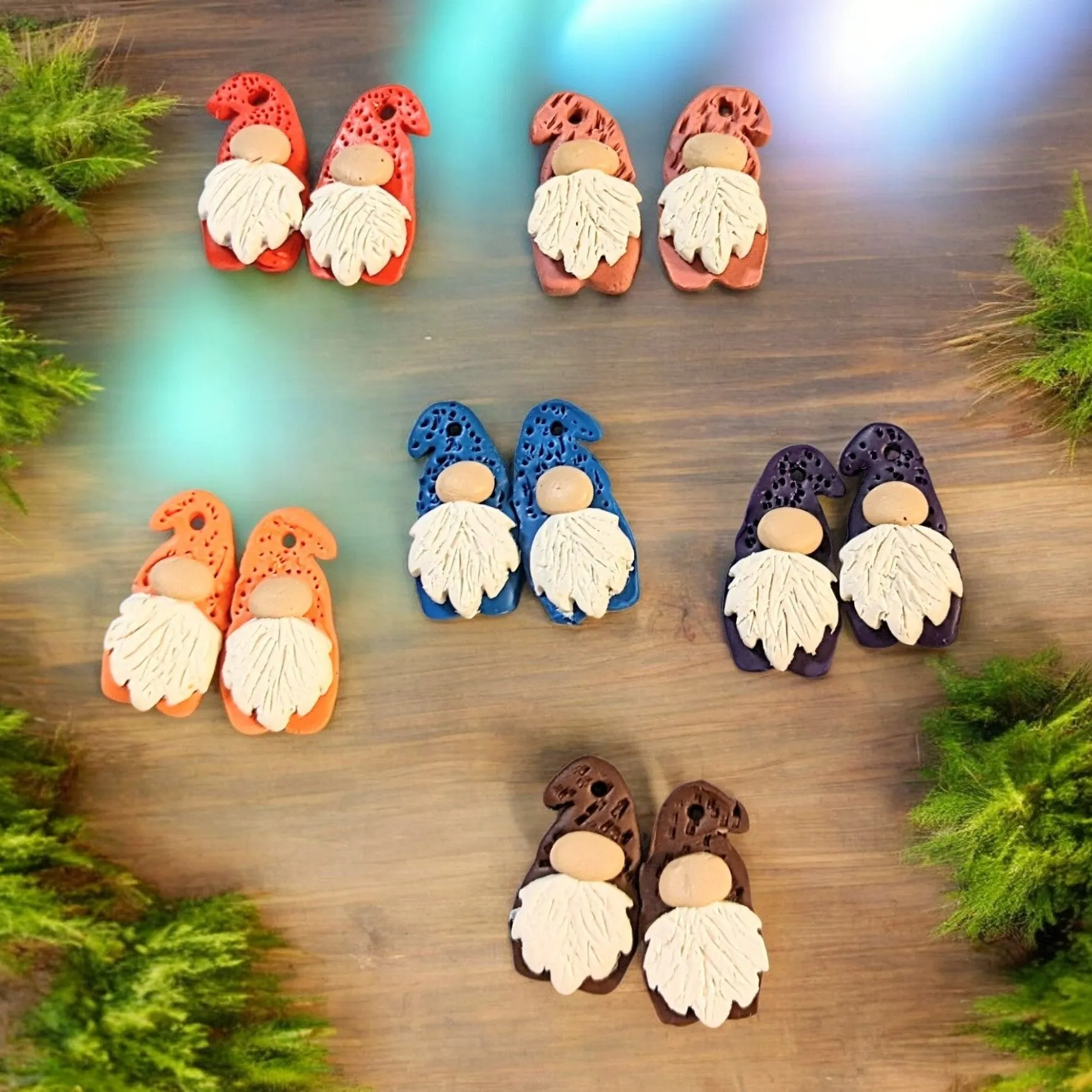 Gnome Clay hook earrings - Silver