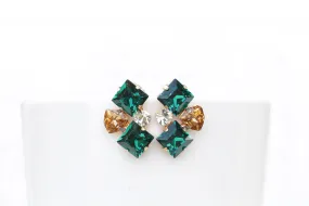 Gold EMERALD STUD EARRING