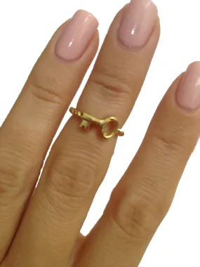 Gold Key Knuckle Ring