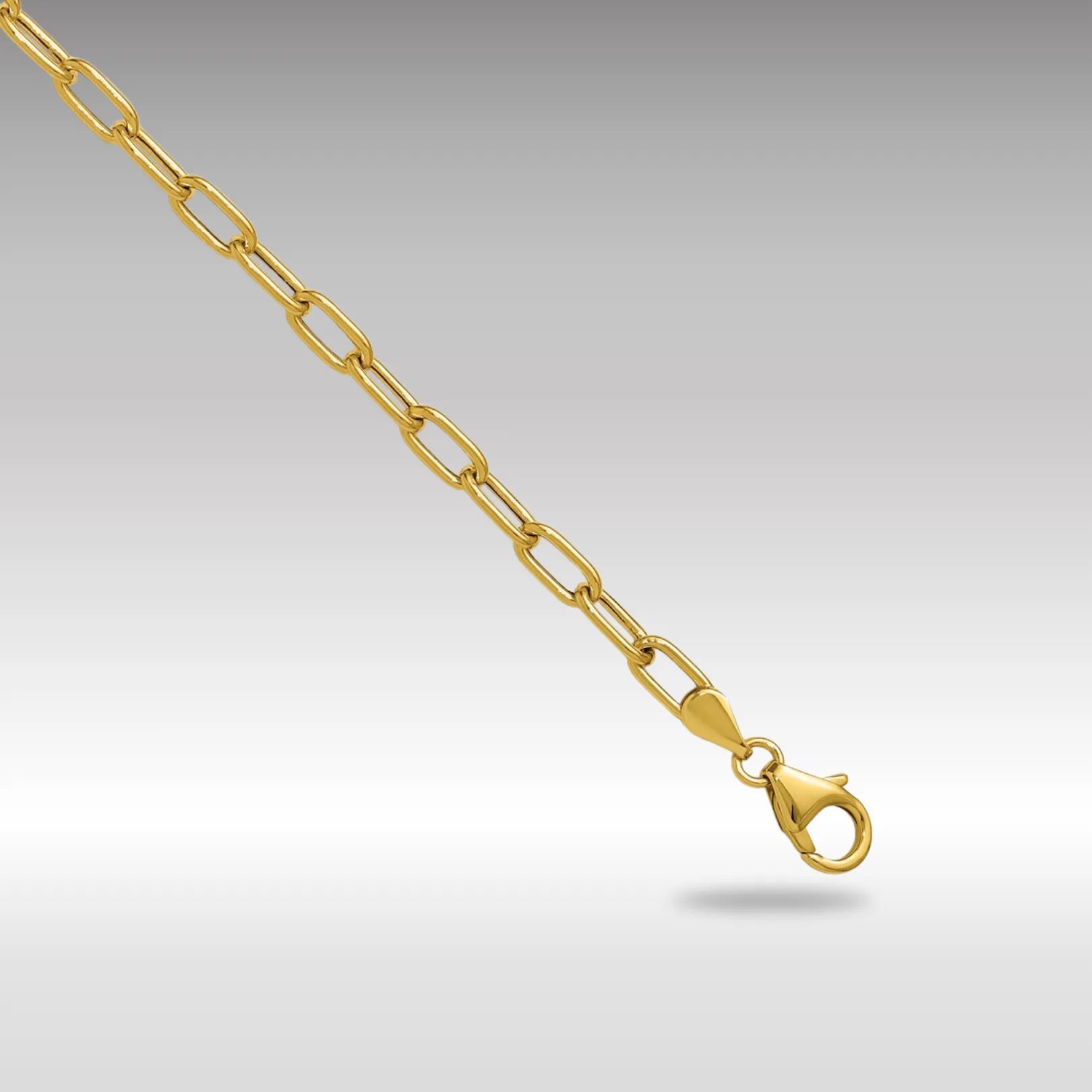 Gold Leslie's 14k 3.7mm 8 Inches Semi-Solid Paperclip Chain Bracelet Model-7360-8