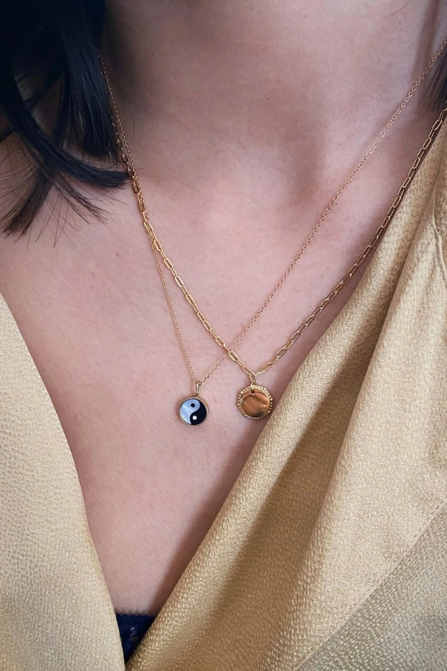 Gold Mini Yin Yang Necklace