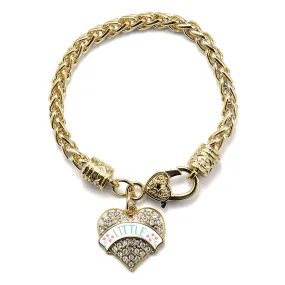 Gold Mint and Peach Little Pave Heart Charm Braided Bracelet