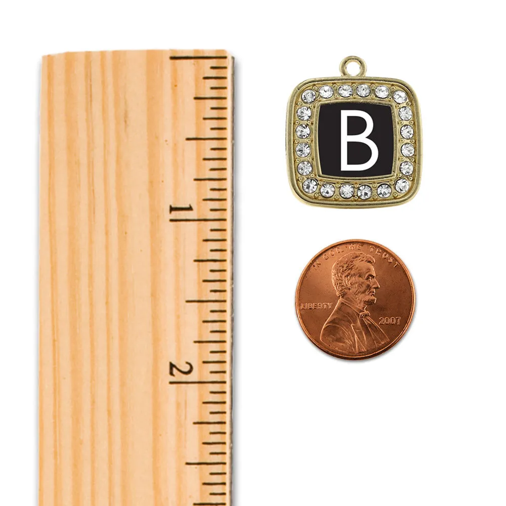 Gold My Initials - Letter B Square Charm Braided Bracelet