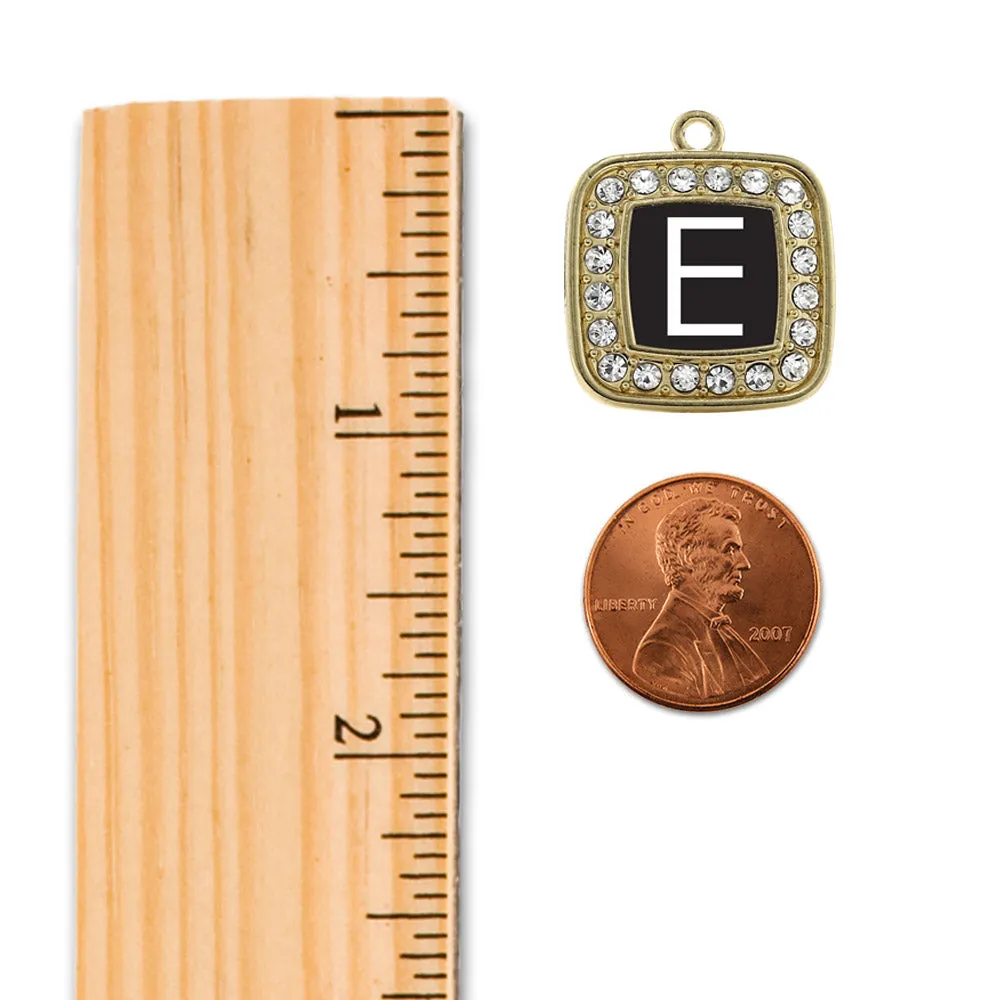 Gold My Initials - Letter E Square Charm Braided Bracelet