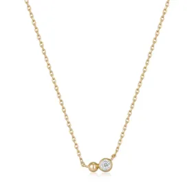 Gold Orb Sparkle Pendant Necklace