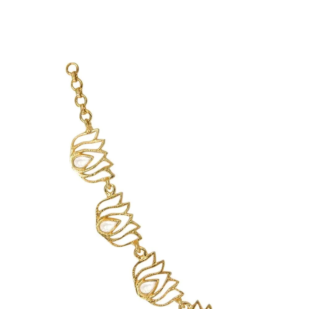 Gold Plated Silver Lotus Bracelet