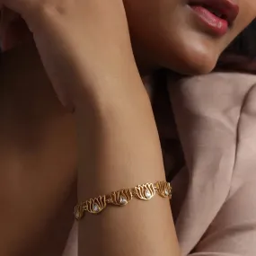 Gold Plated Silver Lotus Bracelet