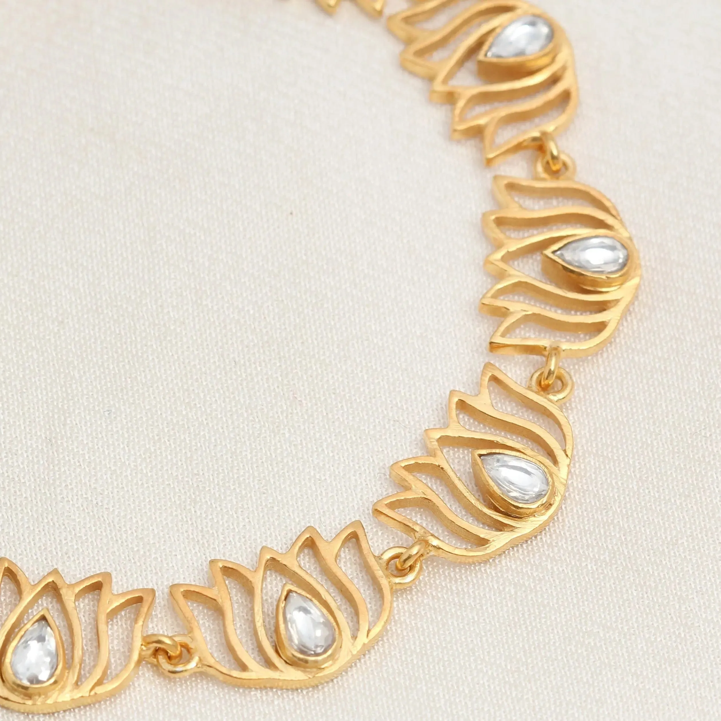 Gold Plated Silver Lotus Bracelet