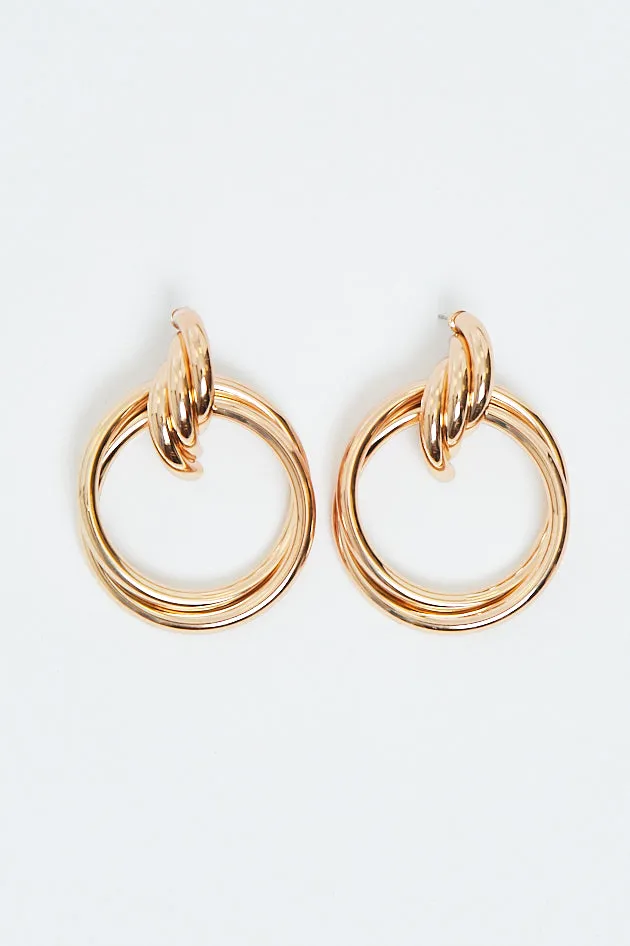 Gold Stacked Hoop Earrings - Zoja