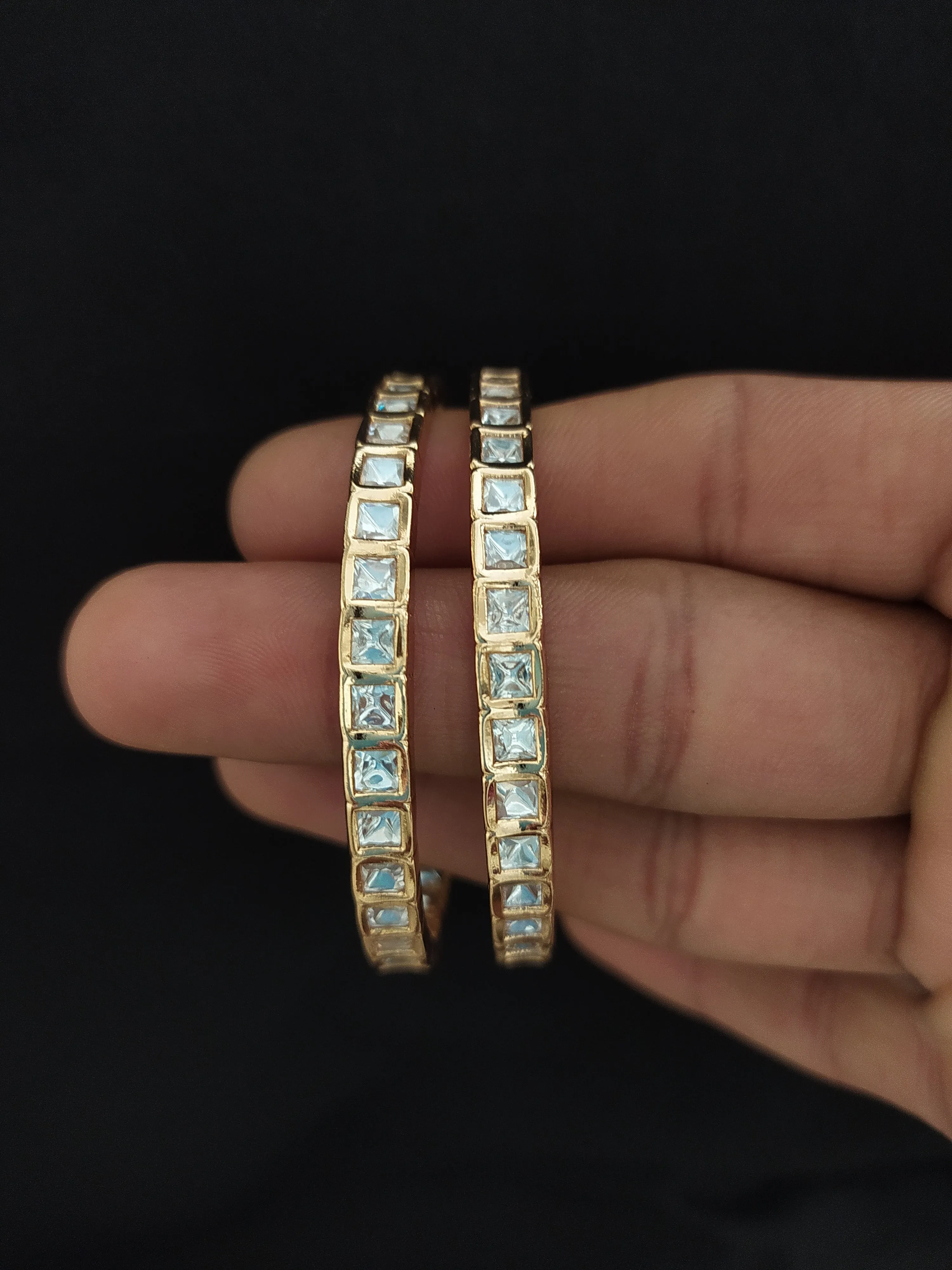 Golden Enchantment With Gold Plated Polki & Kundan Bangles