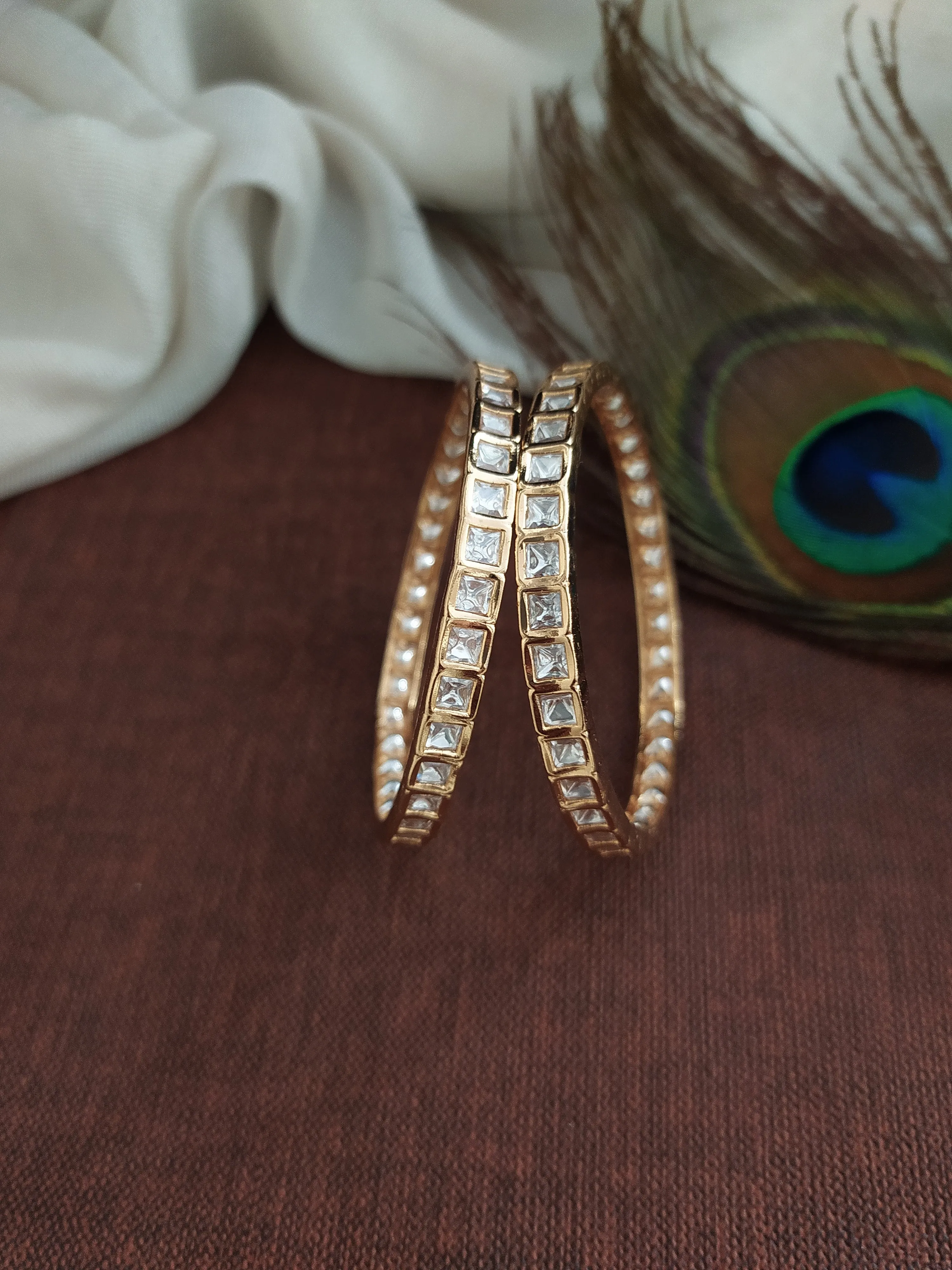 Golden Enchantment With Gold Plated Polki & Kundan Bangles