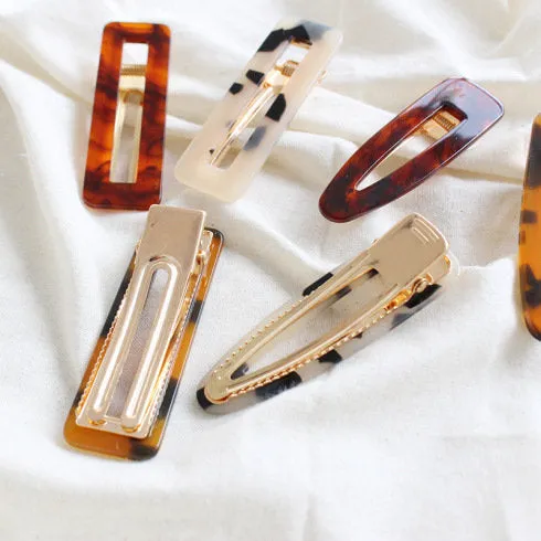 Hair Clip for Women - Hair Barrette - Resin Hair Clip - Gold Hair Clip - Hair Clips for Thick Hair - Barrettes for Women - Barrette Clips