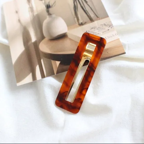Hair Clip for Women - Hair Barrette - Resin Hair Clip - Gold Hair Clip - Hair Clips for Thick Hair - Barrettes for Women - Barrette Clips