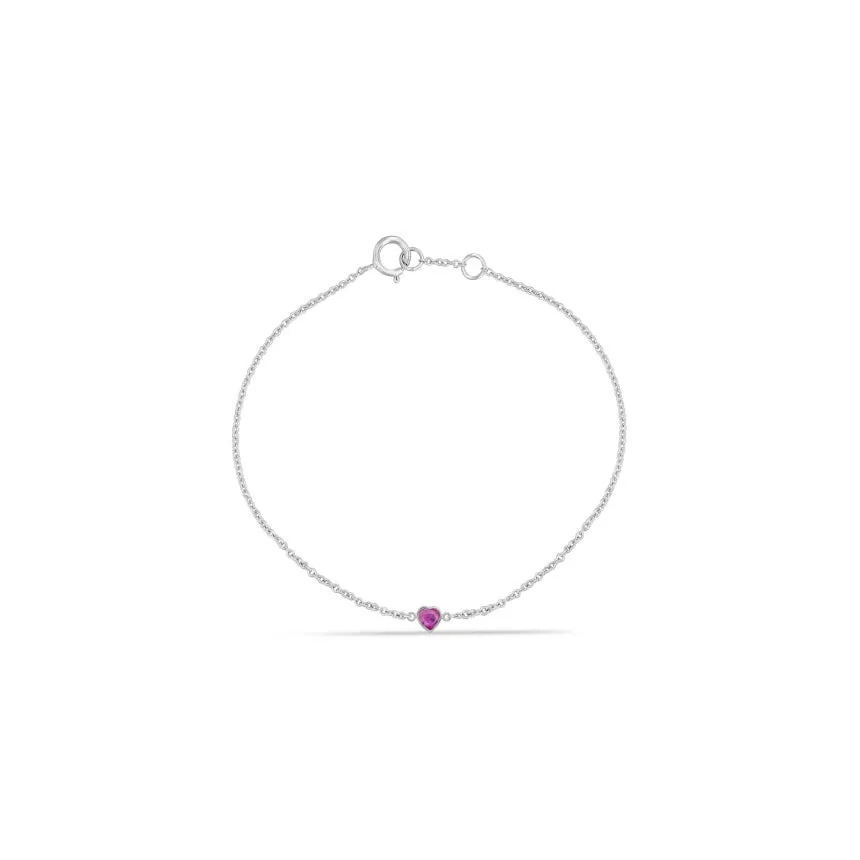 Heart Shaped Ruby Bracelet