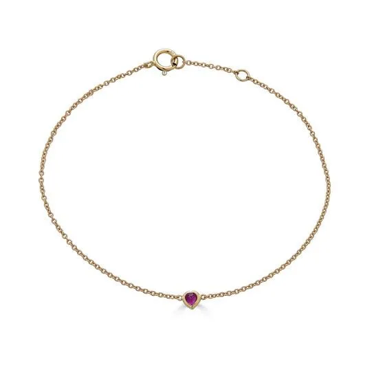 Heart Shaped Ruby Bracelet