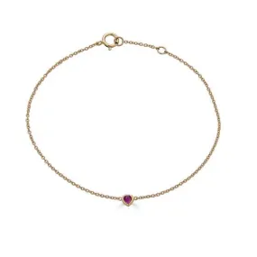 Heart Shaped Ruby Bracelet