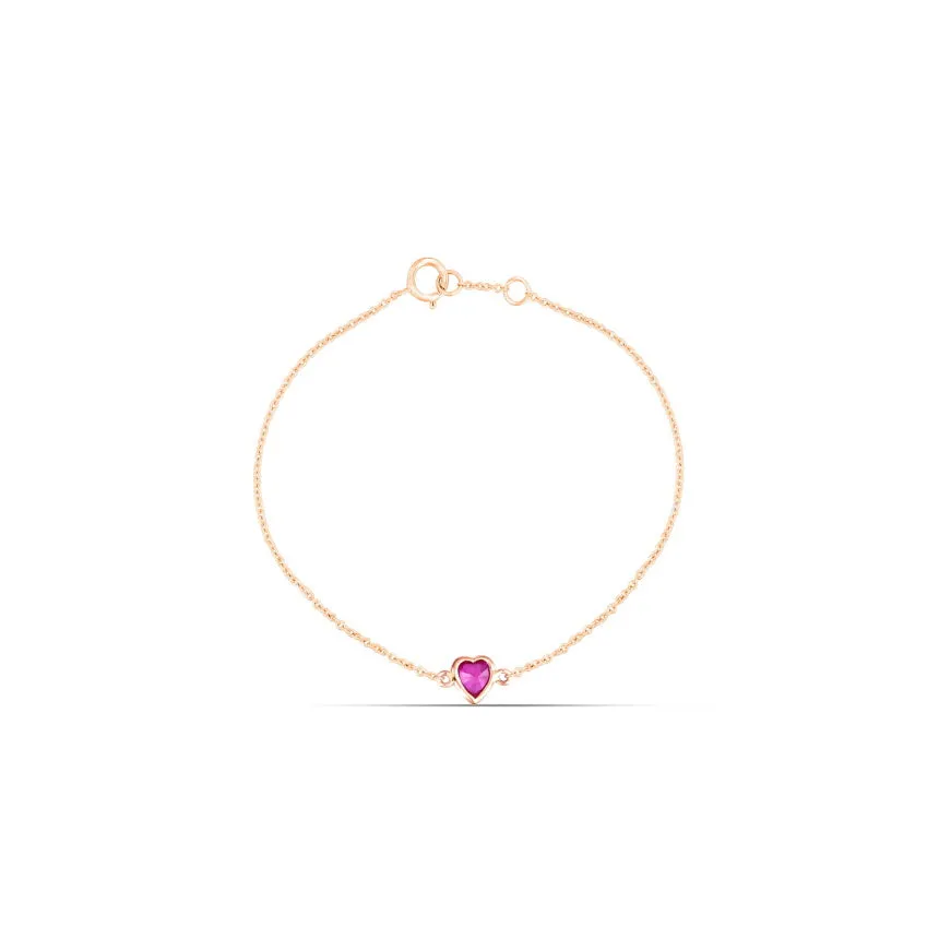 Heart Shaped Ruby Bracelet