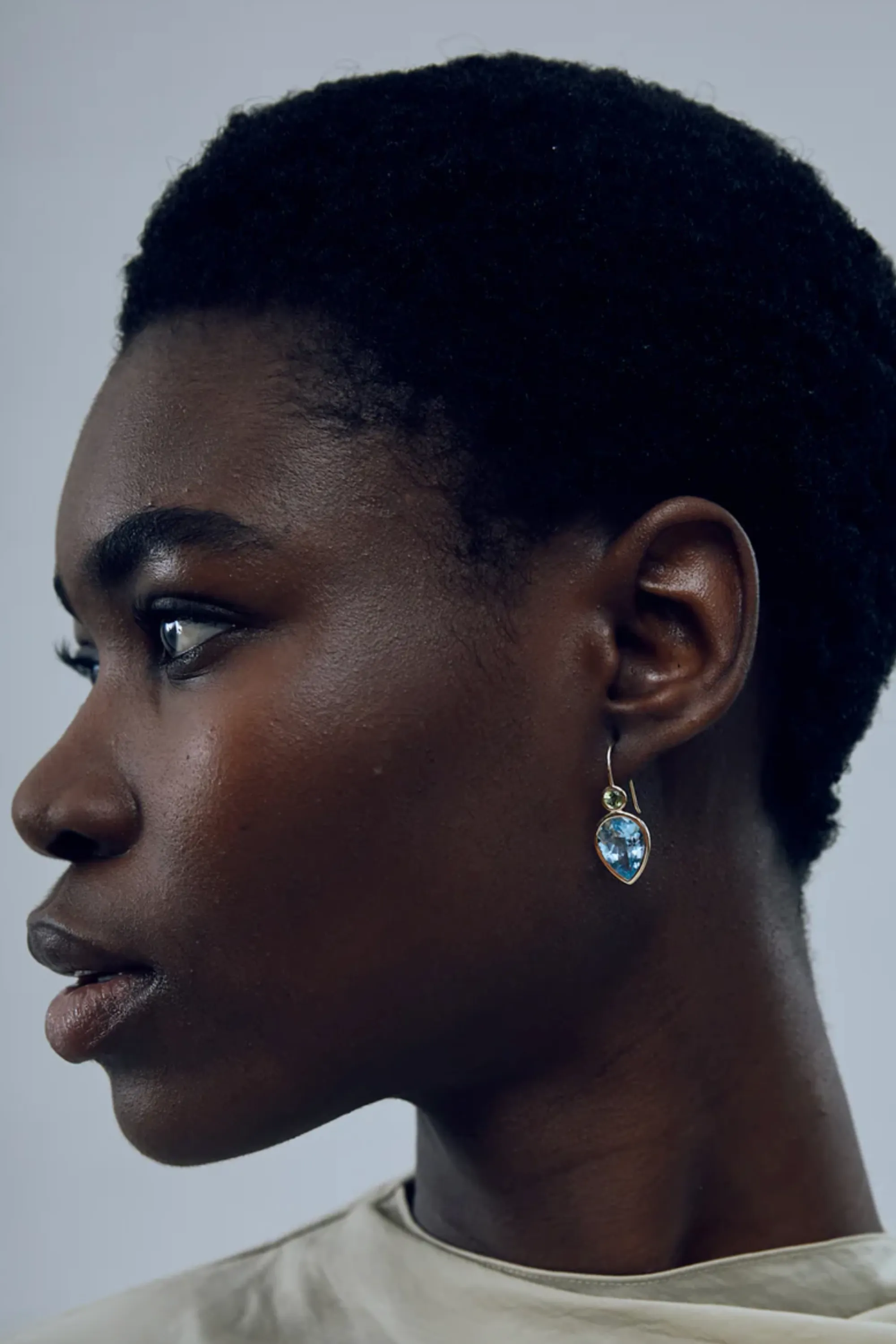 Hera Earrings, Sky Blue Topaz